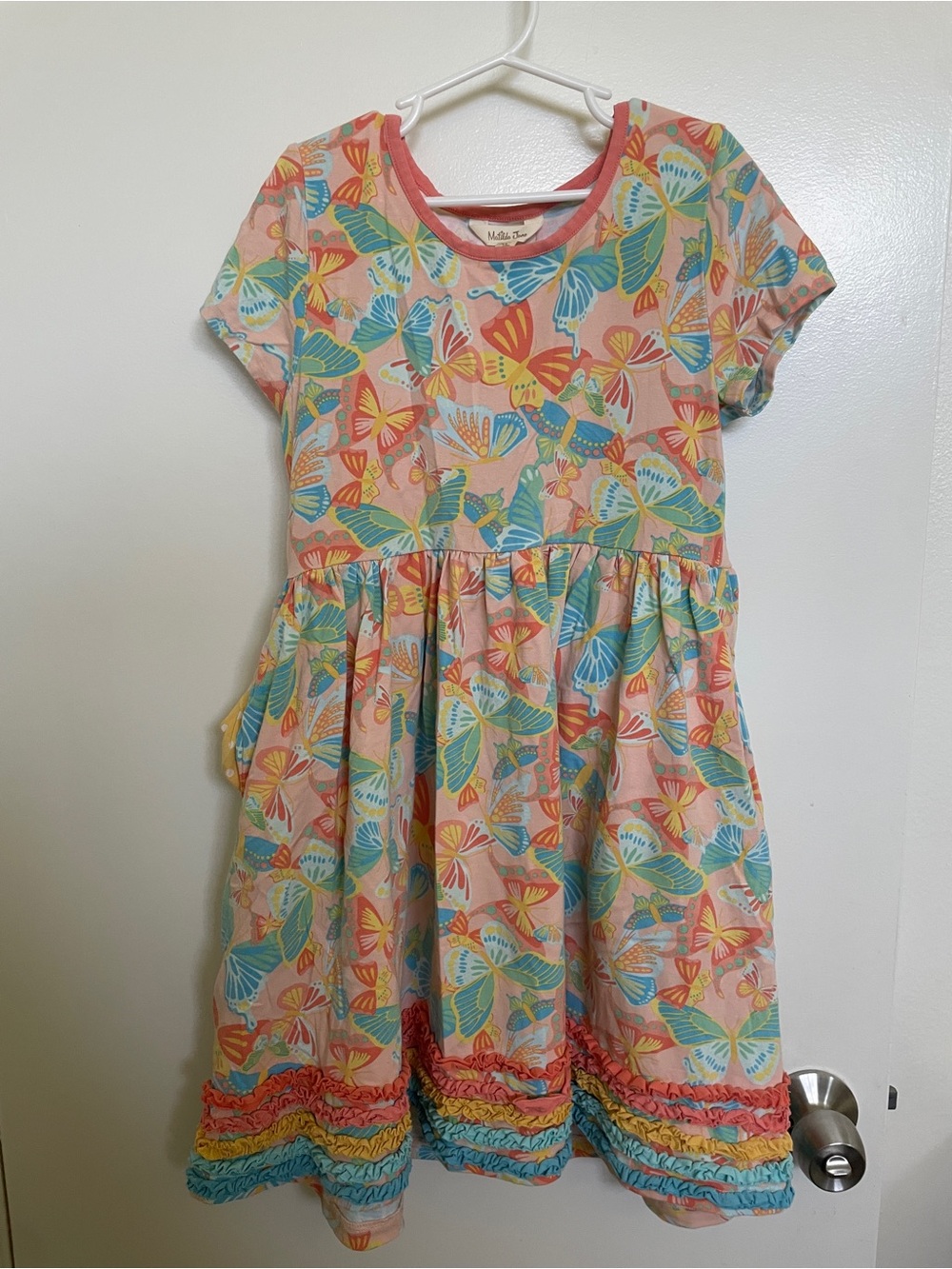 Matilda Jane Coral Pink Butterfly Print Casual Dress